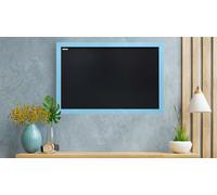 Lavagna Nera da Gesso con Cornice Blu in Legno 90x60cm, Scrivibile con Gessetti e Pennarelli a Gesso, Per Bar, Ristoranti, Menu