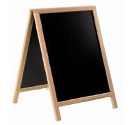 LAVAGNA NERA DA TERRA A CAVALLETTO DOPPIA FACCIA CORNICE LEGNO 3 TINTE 68X120
