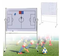 Lavagna per allenamento di calcio su ruote da 120 * 90 cm, lavagna magnetica, pannello girevole a 360°, design con staffa regolabile, telaio in lega di alluminio, per l'insegnamento