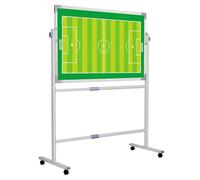 Lavagna per allenatori di badminton, Tabellone magnetico bifacciale 100x70 cm for multisport con supporto e ruote(Football)