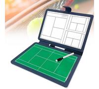 Lavagna per allenatori di tennis, lavagna tattica premium bifacciale con pennarello cancellabile a secco per campi da tennis interi e metà campo, con 2 pennarelli per lavagna bianca,Blue