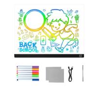 Lavagna per appunti a LED, colorata, cancellabile a secco, con display USB illuminato, lavagna da disegno in acrilico riutilizzabile per bambini, studenti, lavagne promemoria creative per ufficio