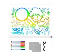 Lavagna per appunti a LED, colorata, cancellabile a secco, con display USB illuminato, lavagna da disegno in acrilico riutilizzabile per bambini, studenti, lavagne promemoria creative per ufficio