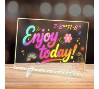 Lavagna per Appunti a LED con modalità Luce a 10 Colori, Tavolo da Disegno a LED per Bambini, con Penna a 7 Colori, bacheca in Acrilico Illuminato promemoria Desktop Doodle, per Bambini 30 * 40cm