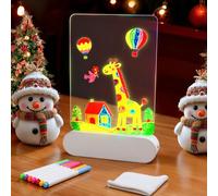 Lavagna per appunti a LED con penna in 7 colori, lavagna magica con luce, lavagna acrilica con straccio e supporto per ufficio, scuola, casa