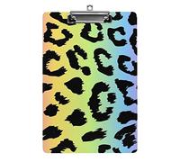 Lavagna per appunti in formato A4 con colori dell'arcobaleno leopardo, divertente, estetica, per lavorare, studiare, lettera, standard, 12,5×8,5 in faesite per l'aula scolastica, i bambini scrivono