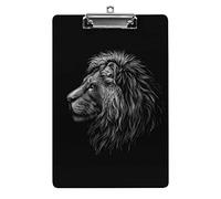 Lavagna per appunti in formato A4 con testa di leone in bianco e nero, divertente estetica, lavoro, studio, lettera, standard, per appunti, 12,5×8,5 in faesite, per aula scolastica, bambini, scrittu