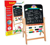 Lavagna per Bambini con Cavalletto e Pallottoliere in Legno H69 Kids Joy Gioca e Scrivi
