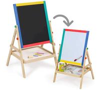 Lavagna per Bambini Magnetica e Tradizionale con Cavalletto in Legno H65 Kids Joy