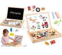 lavagna per bambini magnetica IN LEGNO bifacciale gessetti pennarelli accessori