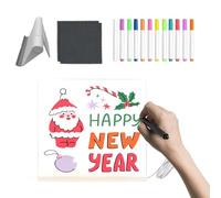 Lavagna per messaggi a LED, in acrilico trasparente, con 12 pennarelli colorati e supporto pieghevole, lavagna cancellabile con luce LED, per adulti e giovani, compleanno, disegno pittura