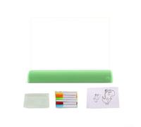 Lavagna per messaggi a LED regolabile in acrilico con 6 penne per scrivere e visualizzare in modo chiaro e luminoso (bianco)
