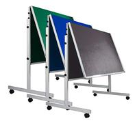 Lavagna per presentazione in feltro, pieghevole, con ruote, 120 x 150 cm, colore a scelta (blu)
