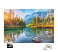 Lavagna per Presentazioni in Metallo e Vetro 120x60 Paesaggio montano Fiume