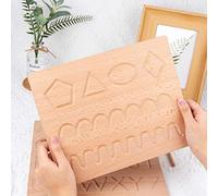 Lavagna per Tracciare i Numeri Dell'alfabeto in Legno Lavagna per L'apprendimento della Pratica di Scrittura Tavolo da Disegno Educativo per Bambini con (Braille con Lettere scanalate)