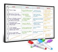 Lavagna Pianificazione Pasti e Agenda da SmartPanda - Calendario Magnetico Ideale per Pianificare Studio, Esami, Faccende o Diete - Lavagna Pianificatrice da Frigorifero - in Spagnolo