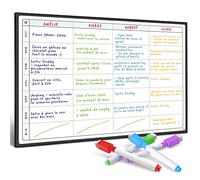 Lavagna Pianificazione Pasti e Agenda da SmartPanda - Calendario Magnetico Ideale per Pianificare Studio, Esami, Faccende o Diete - Lavagna Pianificatrice da Frigorifero - in Francese
