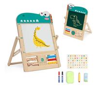 Lavagna Pieghevole con Cavalletto per Bambini,Lavagna per Bambini a Doppia Faccia,Tavolo da Disegno Pieghevole Portatile,con Lettere,Numeri e Altri Accessori per Bambini Bambine dai 3 agli 8