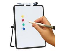 Lavagna promemoria compatta, pannello bianco reversibile, bacheca da scrivania con porta pennarelli, organizer cancellabile a secco, espositore per pianificazione con base robusta, forniture per