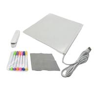 Lavagna promemoria in acrilico a LED con supporto e marcatore LED che si illumina 30 x 20 cm chiaro disegno illuminato lavagna cancellabile per messaggi desktop