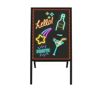 Lavagna pubblicitaria luminosa 50 x 70 cm, display menu in piedi con telecomando e 8 penne al neon, fermaporta per clienti, design fai da te per caffetteria, bar, ristorante, matrimonio