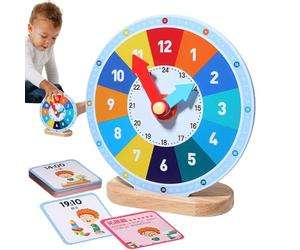 Lavagna puzzle - Orologio per esercizi in legno, giocattolo per l'educazione precoce | Pacchetto interattivo per lezioni quotidiane sullo sviluppo dei bambini in classe