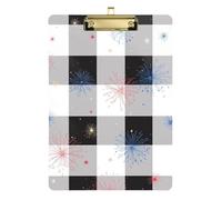 Lavagna rigida a quadretti rossi con fuochi d'artificio blu, dimensioni legali, per allenatori di pallacanestro, per donne legali, dimensioni 9 x 12