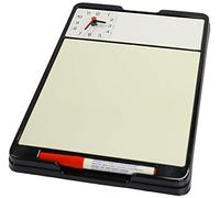 Lavagna riscrivibile, modello con orologio analogico nella parte alta, base in plastica, fornita in confezione da due pezzi, batterie non incluse nella confezione