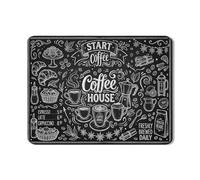 Lavagna scolapiatti per bancone della cucina, tappetino scolapiatti in gomma assorbente con grafica nera, tappetino scolapiatti in pelle PU accogliente per l'autunno per bar 45,7 x 61 cm