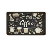 Lavagna scolapiatti per piatti da caffè per bancone della cucina, tappetino scolapiatti in gomma assorbente rustica per caffè, tappetino scolapiatti in pelle PU autunnale per bancone della cucina