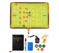 Lavagna Tattica Calcio Pieghevole - Magnetica con Cronometro e Fischietto, Cartella Tattica per Allenatori per Analisi di Gioco e Coaching