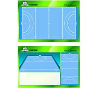 Lavagna tattica per allenatori di HOCKEY SU PRATO. Doppia faccia adatta per pennarello cancellabile a secco. Personalizzata con colore, stemma o logo, nome e club. (STANDARD)