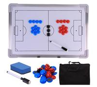 Lavagna tattica per allenatori, Kit lavagna tattica portatile for allenamento di calcio magnetico bifacciale, verde e bianco(White)
