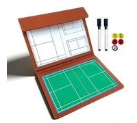 Lavagna Tattica per Badminton, Lavagna Pieghevole per Allenatori Badminton | Con 2 Pennarelli Cancellabili, Leggera e Portatile, per Allenamenti Pratici(Brown)