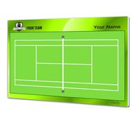 Lavagna tattica per il tennis su erba - Doppia faccia adatta per il pennarello cancellabile a secco. Personalizzata con colore, stemma o logo, nome e club (LARGE)