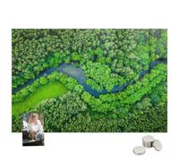 Lavagna Universale in Metallo e Vetro per Ufficio 90x60 Fiume nella foresta