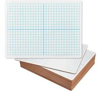 Lavagne bianche cancellabili a secco da 22,9 x 30,5 cm, con un solo lato con linee grafiche per l'apprendimento in aula, la pratica matematica degli studenti e gli aiuti didattici (lavagne bianche