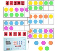 Lavagne cancellabili a secco per Bambini, Set di dieci cornici Magnetiche per la Matematica, 5 Cornici e 50 Dischi Colorati, Numeri Magnetici, Regalo Giocattolo Educativo Montessori per 3 4 5 anni
