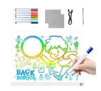 Lavagnetta a LED, 7 colori, cancellabile a secco, con controllo touch, per bambini, luce notturna per bambini, casa, ufficio, scuola, vacanze, arte, pittura, artigianato, giocattoli, cancellabile con