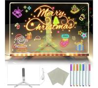 Lavagnetta a LED con colori, lavagna acrilica luminosa a LED, 7 colori, penna/supporto, lavagna da disegno a LED per bambini, lavagna per appunti per ufficio, scuola e casa (30 x 20 cm)