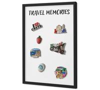 Lavagnetta Calamite 40x60 cm | con Cornice Nera | Travel Memories | Montaggio Facile | Lavagna Magnetica | Per Souvenir di Viaggio | Porta Foto Magnetico, Cartoline e Magneti