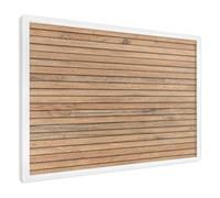 Lavagnetta Calamite 60x40 cm | con Cornice Bianca | Tavole Di Legno | Montaggio Facile | Bacheca Magnetica | per Cucina | Porta Foto Magnetico | Per Lista della Spesa, Ricette e Memo