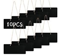 Lavagnetta Cancellabile, 10 Pezzi Lavagnette in legno con Corda da Appendere, Lavagnetta Cucina Rettangolari Etichette per Porte Camera Cucina Matrimoni Bar Ristorante