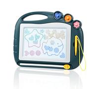 Lavagnetta Cancellabile Magnetica per Bambini, 4 Colori Lavagna Magica Portatile con 3 Timbri Magnetici e 1 Penna, Giocattolo Educativo da Viaggio Regalo per Bambini 2 3 4 5 Anni