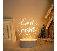 Lavagnetta con luce notturna a LED USB, lavagna creativa a LED, luce notturna a LED con penna, decorazione per bambini, fidanzata, luce notturna per bambini, luce bianca calda (circolare)