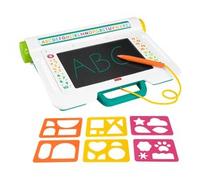 Fisher-Price Postazione Impara e Scarabocchia, tablet per scrivere e disegnare con schermo LCD e 6 stencil incluso, attività per l'apprendimento, giocattolo per bambini, 3+ anni, JDL70
