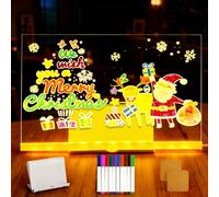 Lavagnetta in Acrilico con Luci LED, 30x20 cm LED Lavagnetta Cancellabile Bambini con Penna a 7 Colori, Lavagna Cancellabile per Ristoranti, Bar