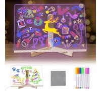 Lavagnetta in Acrilico con Luci LED, Lavagna Acrilica Led Cancellabile, Lavagna da Disegno a LED, 30cmx20cm, Penna in 7 Colori, per Fidanzata, Mamma, Papà, Bambini, Scuola, Bar, Regalo Creativo