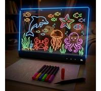 Lavagnetta in Acrilico con Luci LED, Lavagna Luminosa per Disegnare