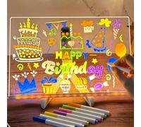 Lavagnetta in Acrilico con Luci LED, Lavagna Promemoria LED Con 7 Colori penna e supporto 20x30cm Riutilizzabile Lavagnetta, per Bar Ristoranti